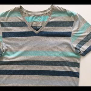 Pac Sun V neck stripe tee shirt On The Bias
